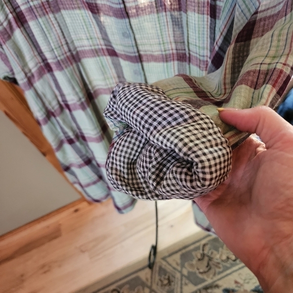 Elan Sz. L Long Sleeve Button Down Multicolored Oversized Shirt with Pocket - Picture 6 of 14